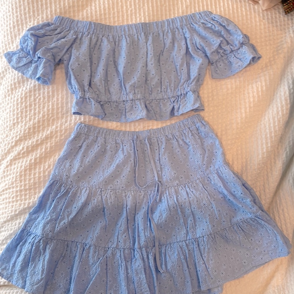 Crop Top and Skirt Set